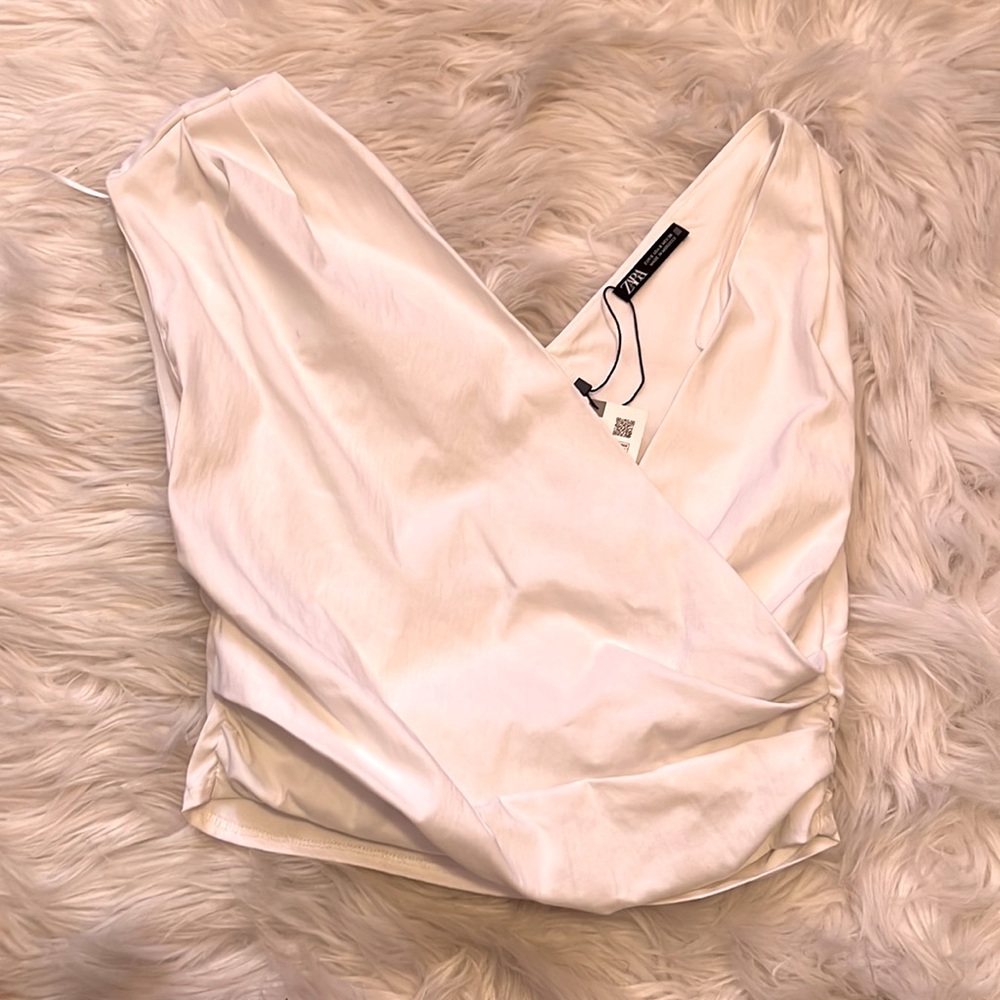 ZARA Asymmetric White Top